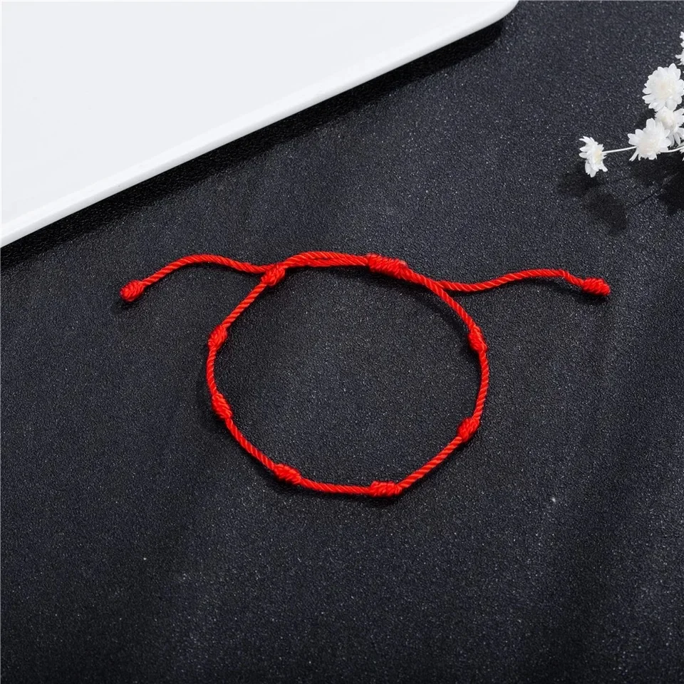 1Pc Trendy Red Knot Woven Bracelet for Men Women Handmade Adjustable Bracelet Jewelry Trendy Accessories Party Gift Couple Items