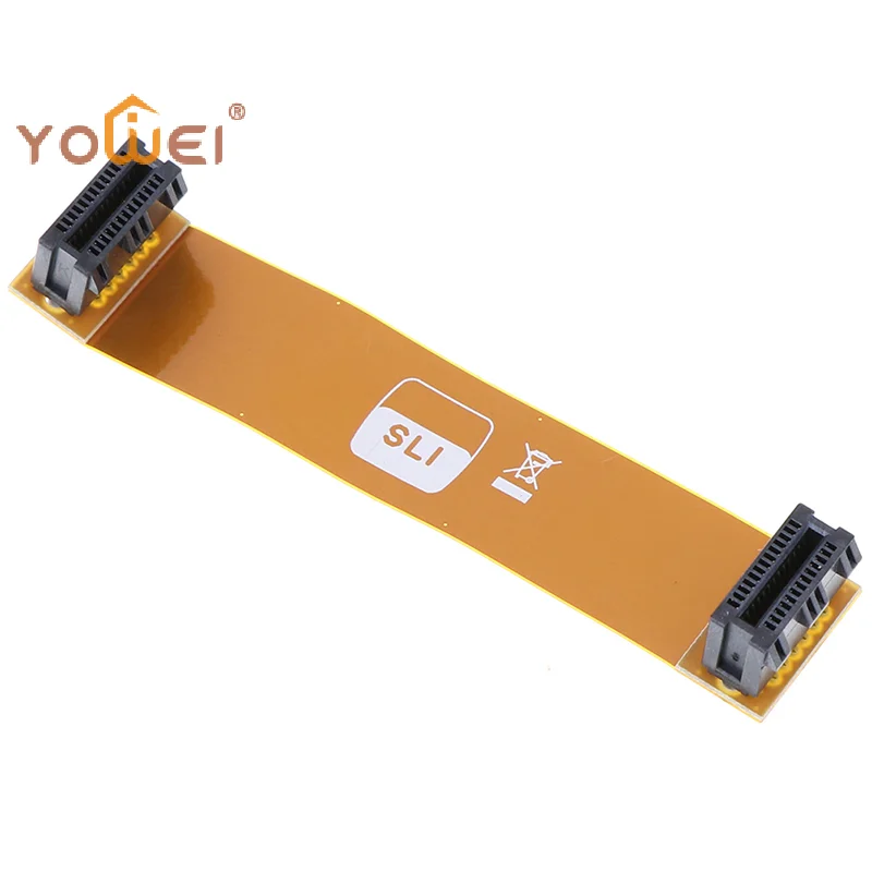 Latest 1Pc Flexible 80mm SLI Bridge PCI-E Cable Video Card Connector