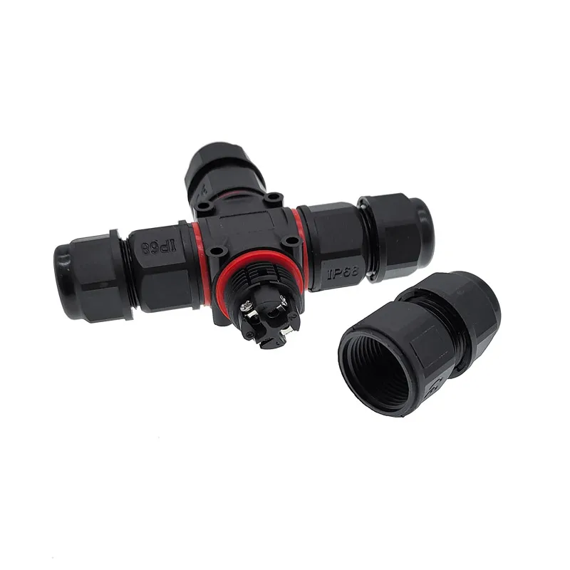 4 Way Led Industrial Electrical Waterproof X-Connector 3PIN/4PIN IP68 L20 Four-way Cable Cross Shape Outdoor Connectors image 3