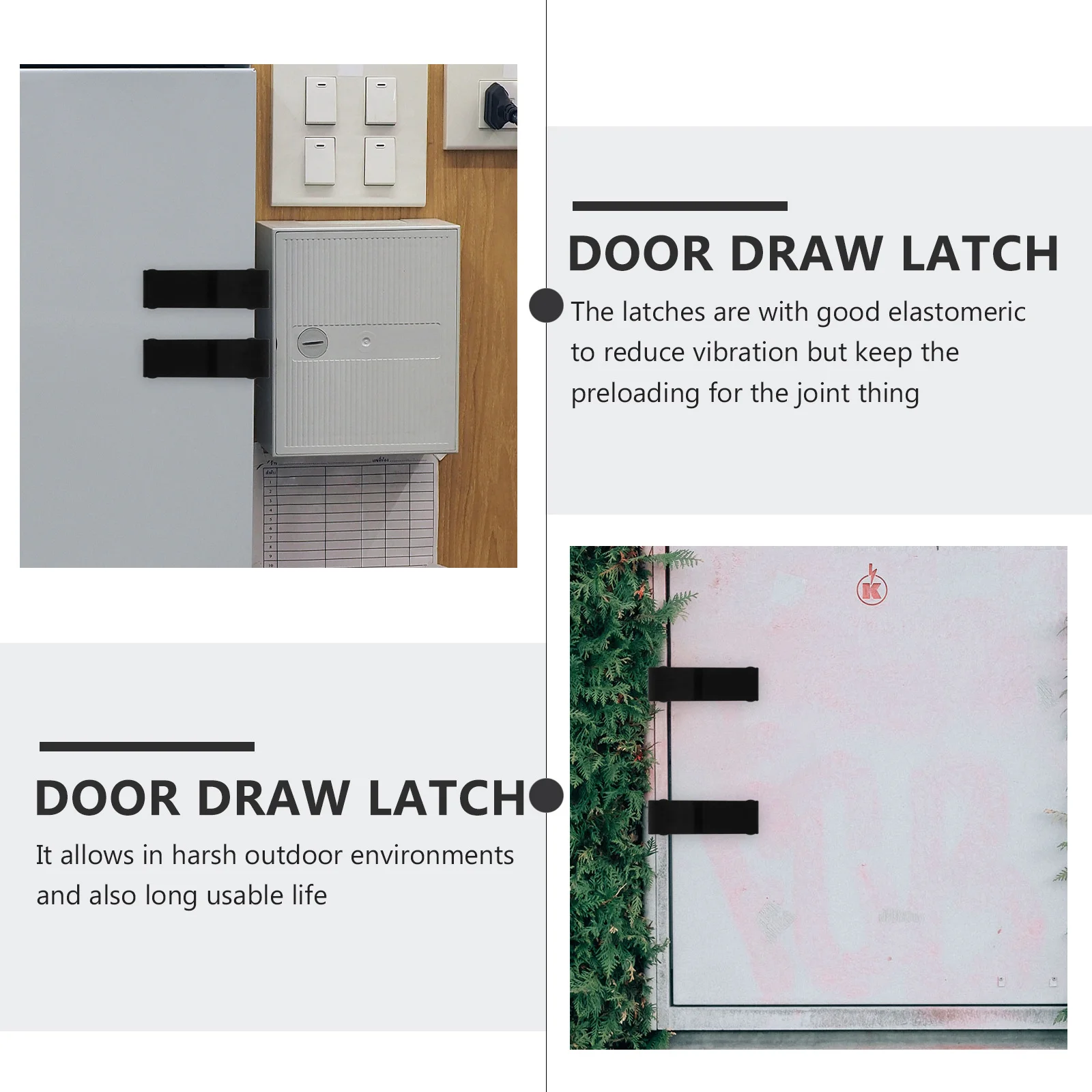 

4pcs Rubber Cabinet Locks Stainless Steel Durable Door Latch For Electrical Cabinet Boat Compartment Cooler Storage Box Flexible