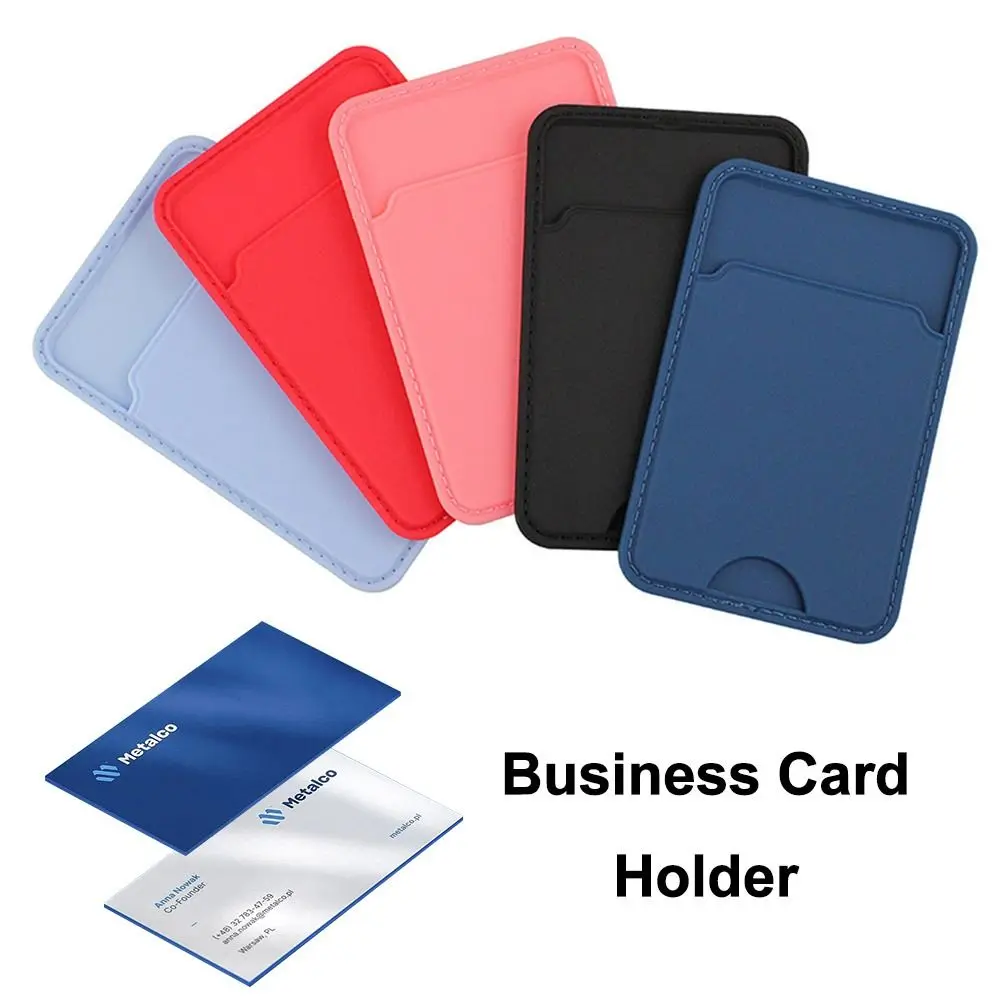 2Pcs Adhesive Phone Pouch ID Bank Card Business Credit Pocket Mobile Phone Back Slot Card Holder Phone Back Paste Sticker