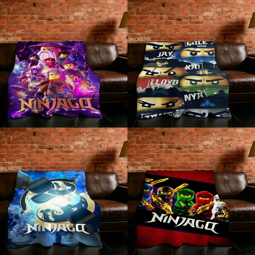 Cartoon N-Ninjago-ES Blanket Flannel Warm Soft Throw Blanket For Room Sofa Childish Birthday Gifts