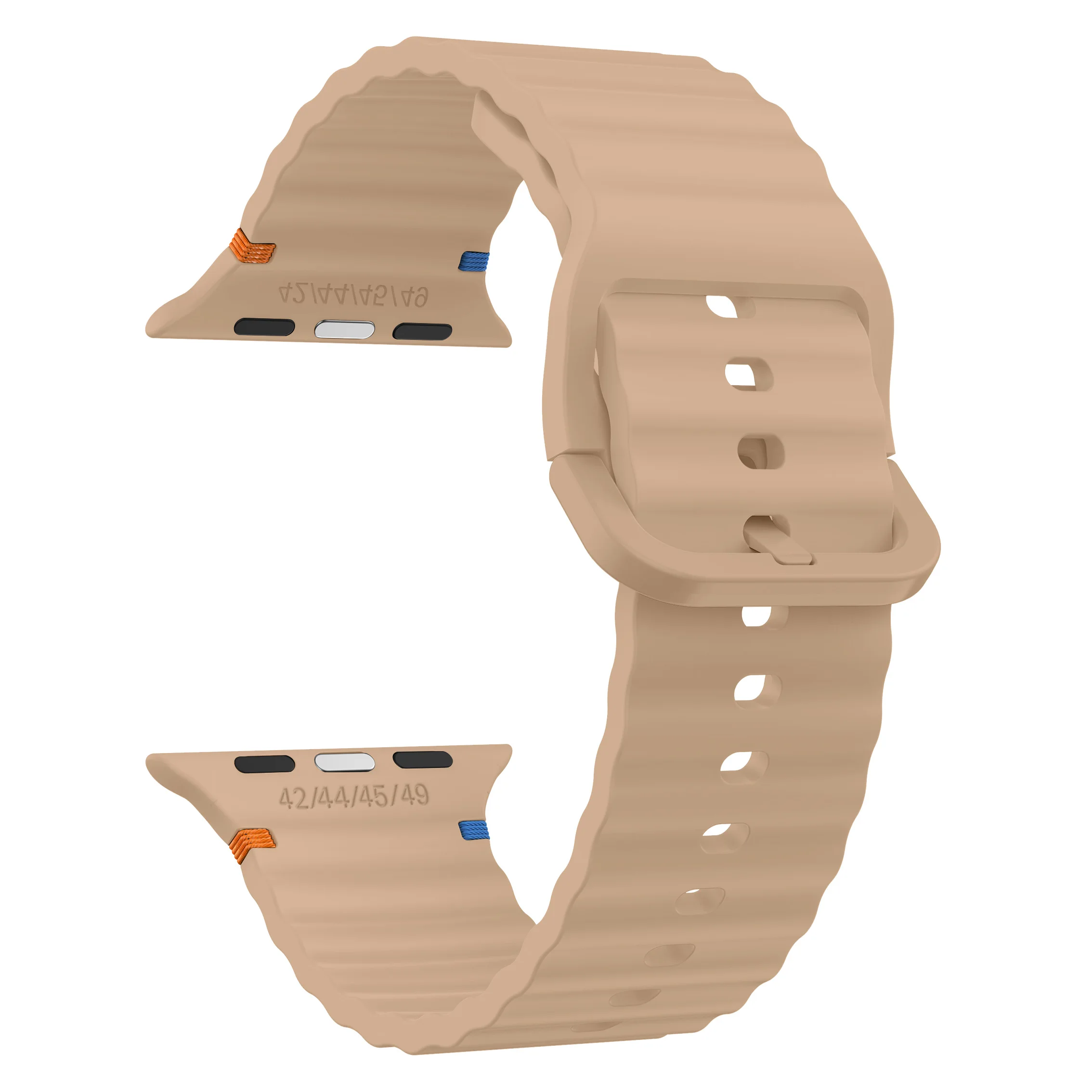 Wellenförmig genähtes Silikonarmband für Apple Watch 12 11 10 46mm 42mm Ultra 4/3/2 49mm Armband iWatch 9 8 SE 45mm 41mm 44mm Band – Detail 26