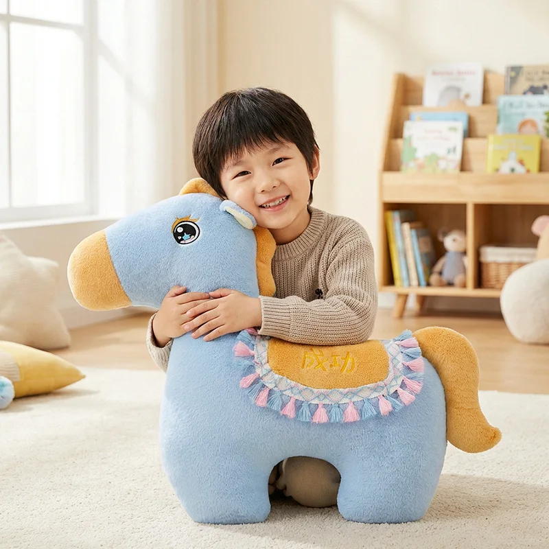 

Famous Ethnic Style Pony Throw Pillow Minimalist Style Warm Color Tones Horse Doll Kid Sleep Companion Room Decor