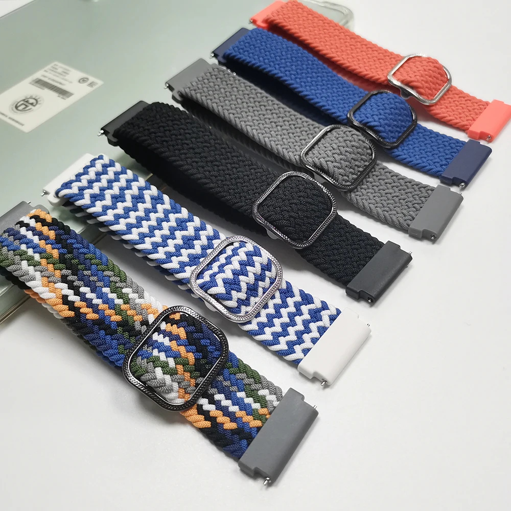 Nylon Watch Band 20 22mm for COROS Pace 3 Braided Stretchy Strap for COROS APEX 2 Pro/APEX 46mm 42mm/PACE 2 Sports Bracelet Belt
