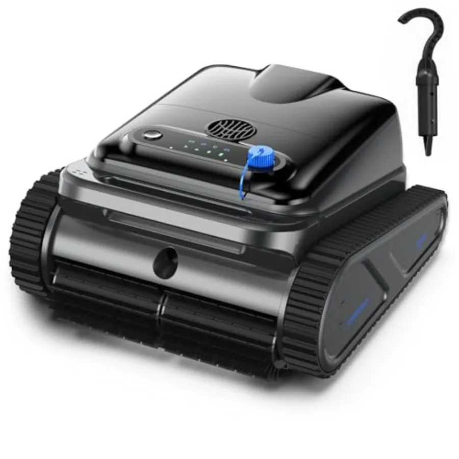 

Robotic Pool Vacuum for inground above ground pools, ABS plastic, black, 4L large capacity, wall climbing, floor/wall/waterline