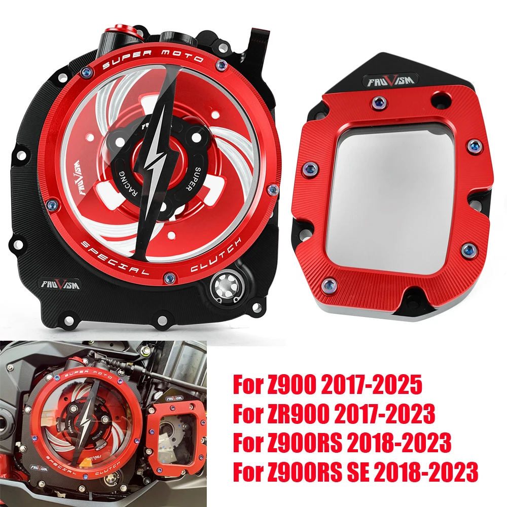 

Clear Clutch Cover For Kawasaki Z900 ZR900 Z900RS ZR Z 900 RS SE Motorcycle Engine Cover Front Sprocket Guard