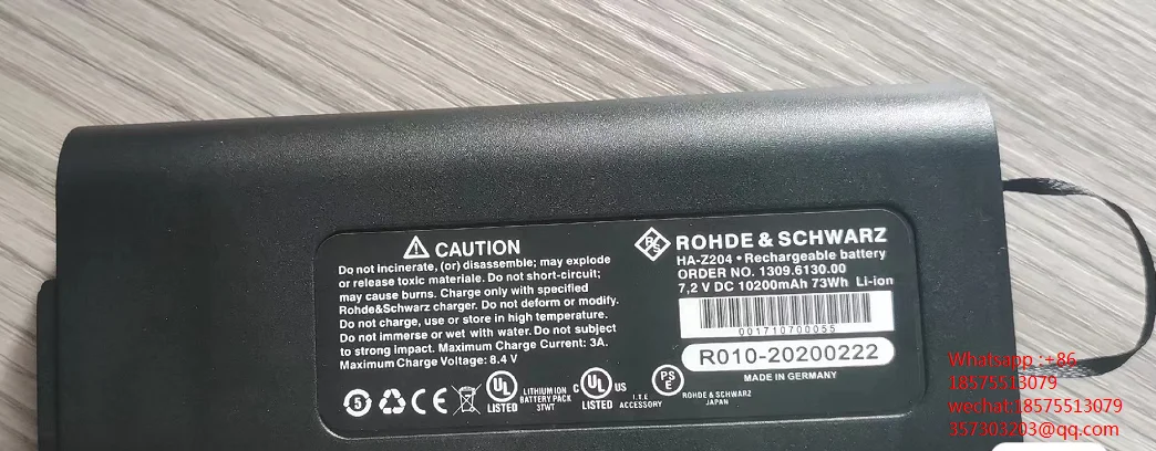 

For ROHDE&SCHWARZ HA-Z204 Rechargeable Battery Capacity :10200mAh Brand New Original HA Z204