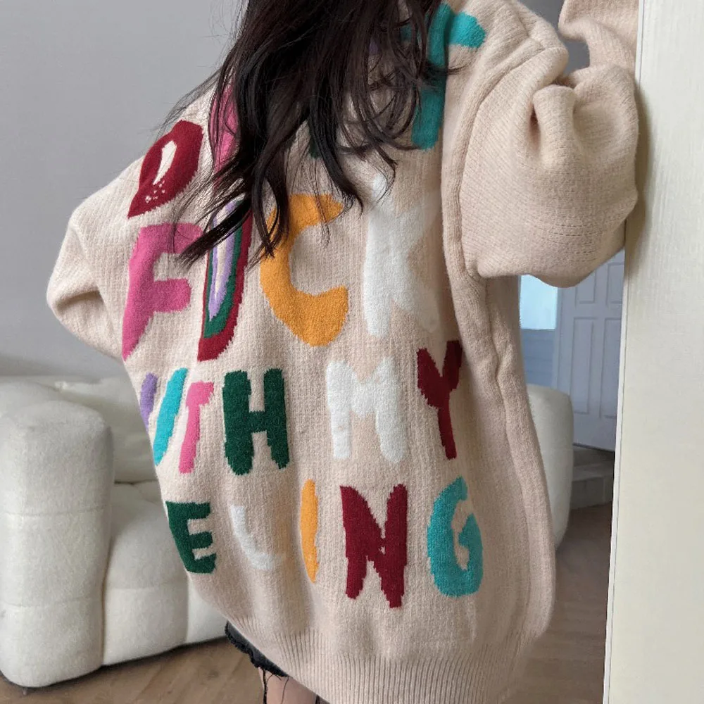 Sweater wanita lengan panjang, Sweater pullover wanita, pakaian jalanan, atasan blus dingin, baju korea musim gugur dan dingin