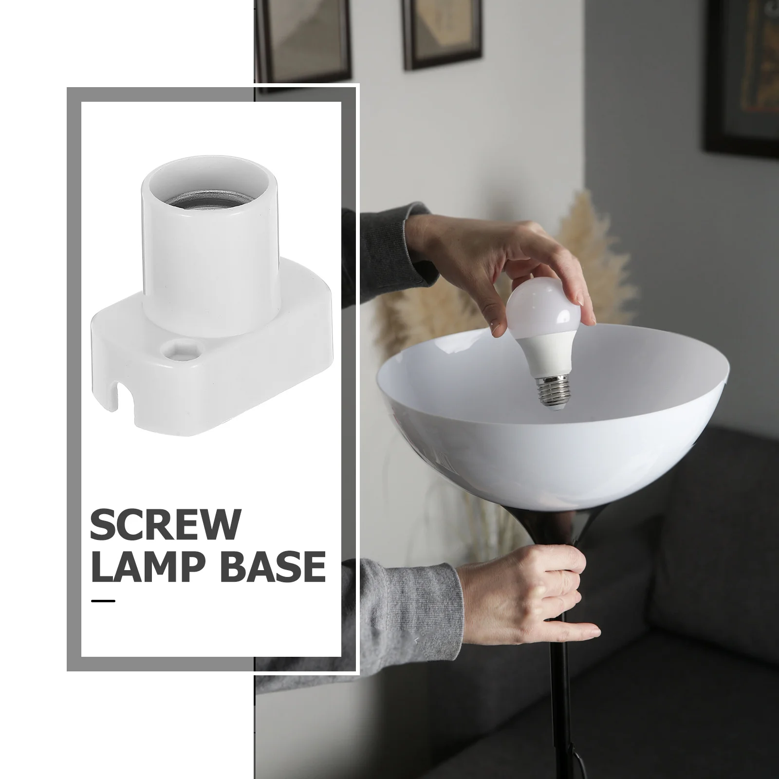 

2pcs E17 Bakelite Square Lamp Base Socket Holder Screw Light Fixture Parts Table Floor Desk Lamp Stand Clamp Replacement Durable