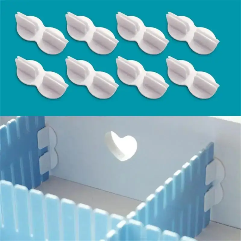 Universal 10pcs Drawer Divider Accessories Kitchen Desktop Bedroom Living Room Storage Extender Fixing Buckle Side Fixing Buckle