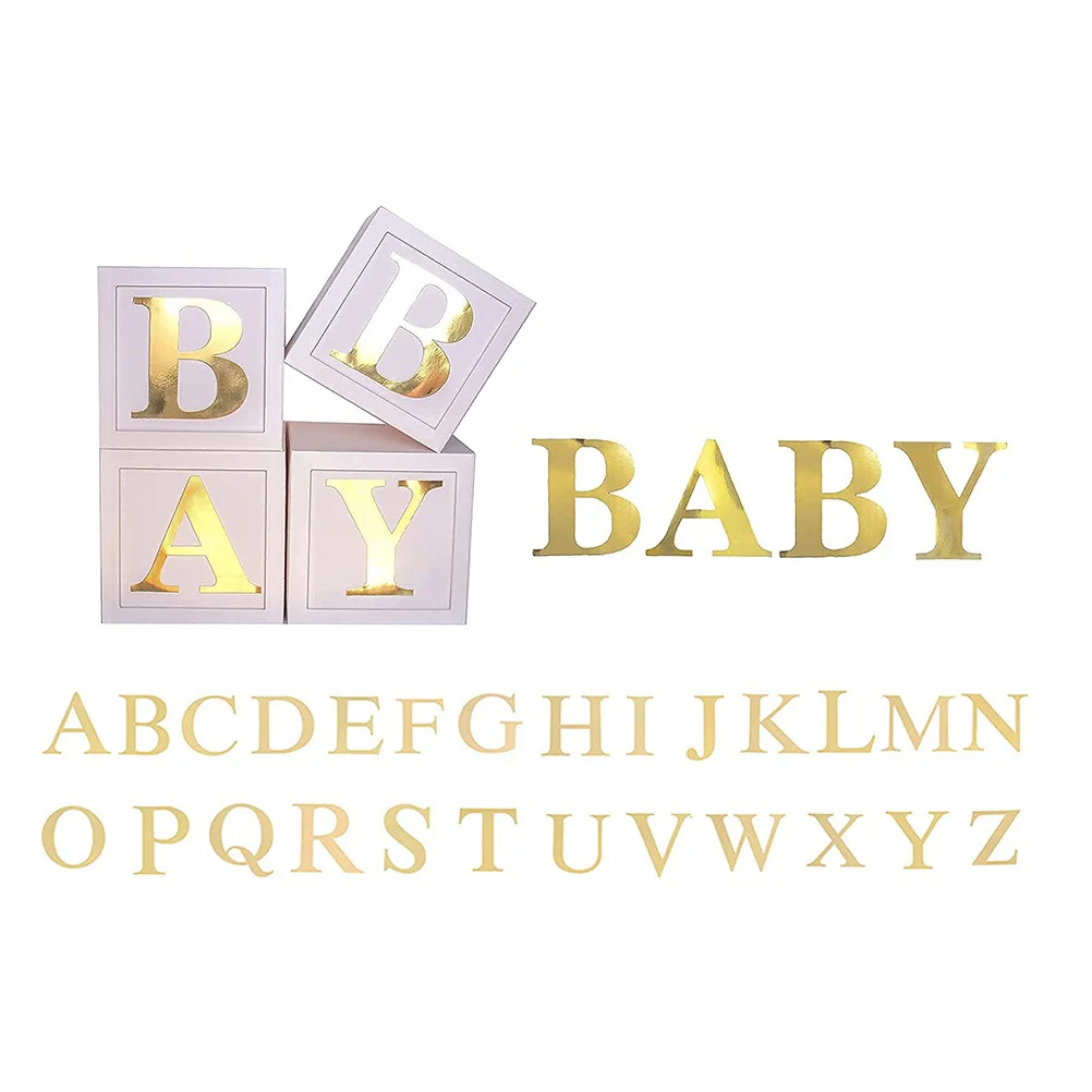 

1Set Baby Balloon Boxes Boy Baby Shower Decorations Gender Reveal Party Props Photography Letters