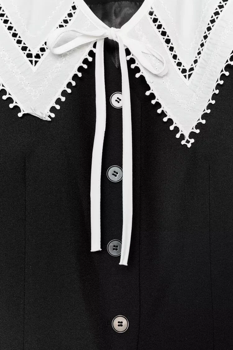 ZERAINS طوق مزيف مصنوع يدويًا وياقة دانتيل مجوفة وياقة بيضاء من الدانتيل وياقة متعددة الاستخدامات وياقة مزخرفة النسخة الكورية #5