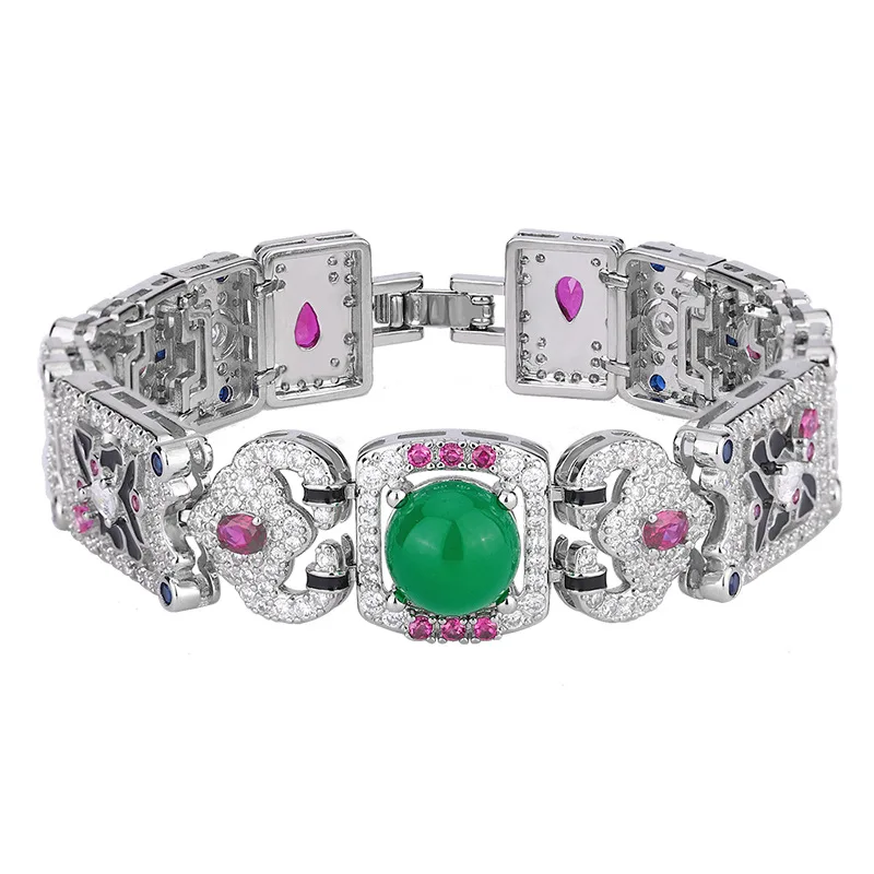 European and American Colorful Diamond Rhinestone Evening Gemstone Bracelet Irregular Colorful Zircon Bracelet Luxurious Series