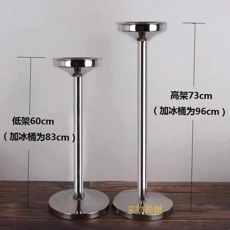 Stainless Steel Antlers Ice Bucket Shelf Set Deluxe European Champagne Bucket Rack with Tripod Ice Wine Bucket Gold Rack