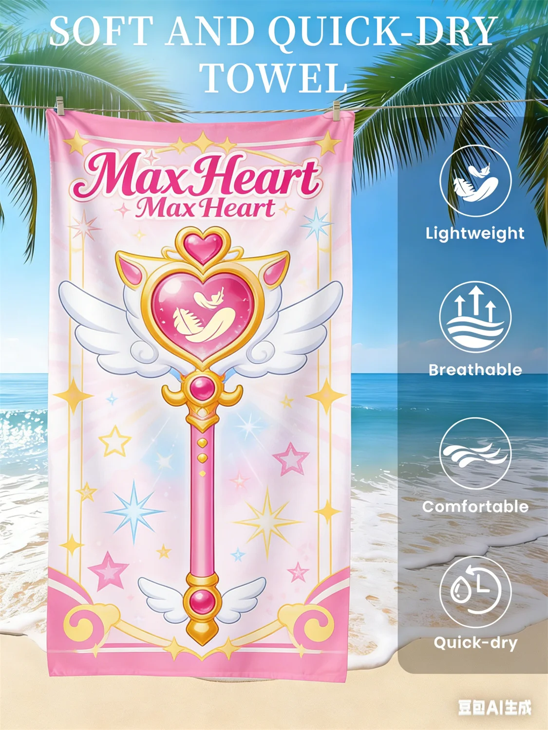 

Sailor Moon Beach Towel, Anime Fan Favorite Character Print Quick-Dry Towel for Beach, Pool, Vacation , Magical Girl Enthusiasts