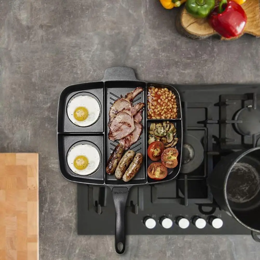 Multi-Function 5 In 1 non-stick frying pan aluminum alloy smokeless split grill pan all a cooked breakfast