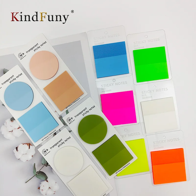 

KindFuny 700 Sheets Transparent Sticky Notes Scrapes Stickers Note Pads Paper Clear Notepad School Stationery Office Supplied