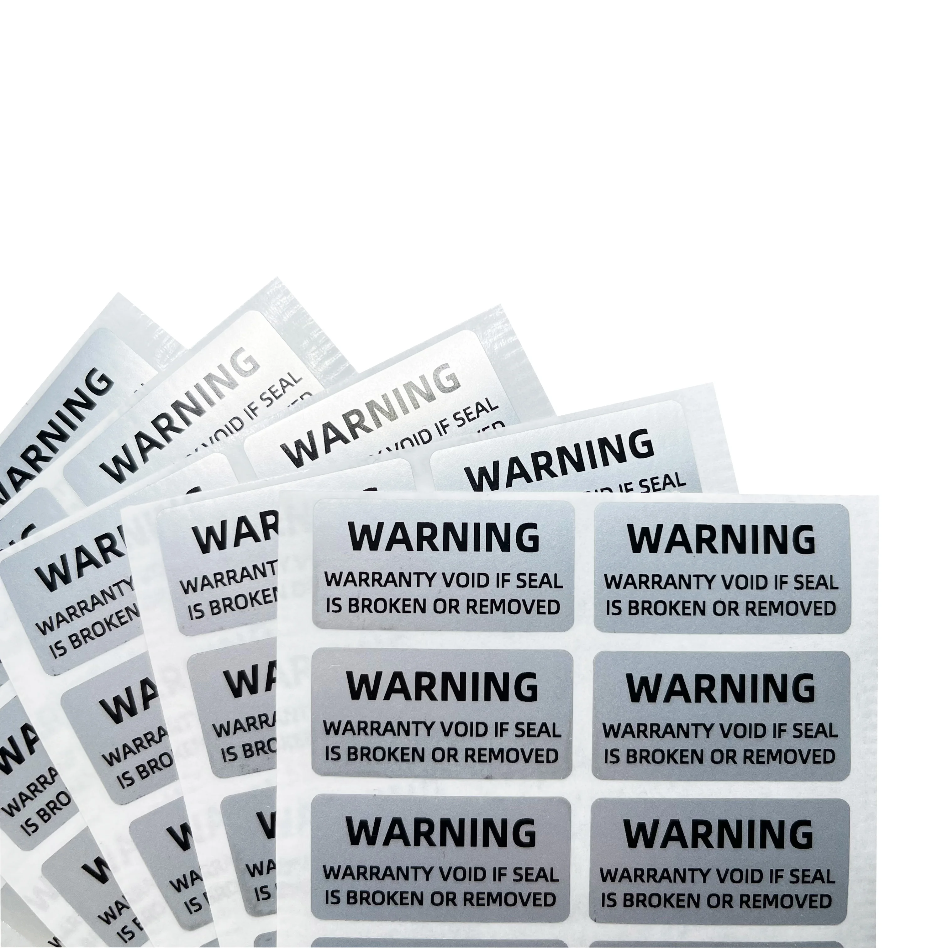 100pcs Silver VOID safety label tamper-proof obvious warranty sticker, product disposable seal seal, original warranty sticker