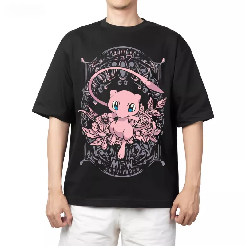 2026 Sommer Neues Pokémon-Muster Exquisite Muster Frosch-Bedrucktes T-Shirt für Herren Harajuku-Stil Lässiger Trendiger Kurzarm