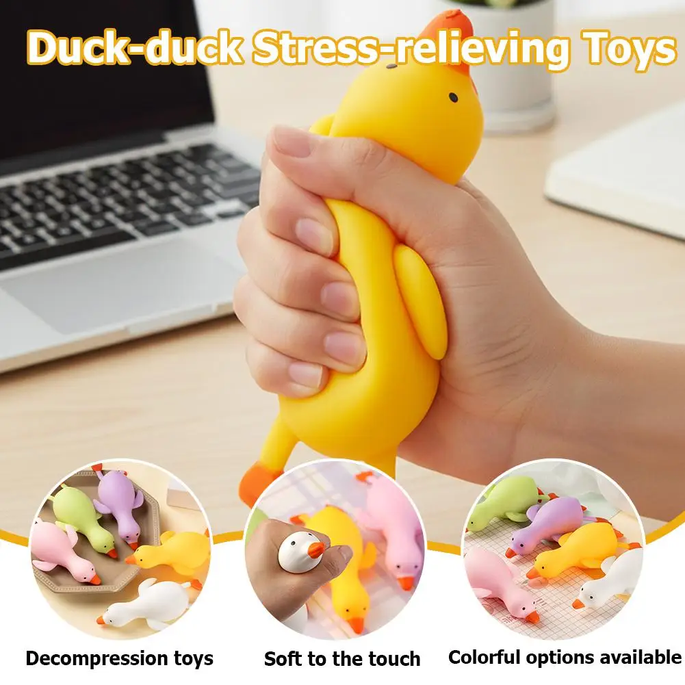 Squishy Antistress Duck Fidgets Toys Cute Goose Animals Vent Toys for Kids Adults Decompression Stretch Toys Friends Best Gift