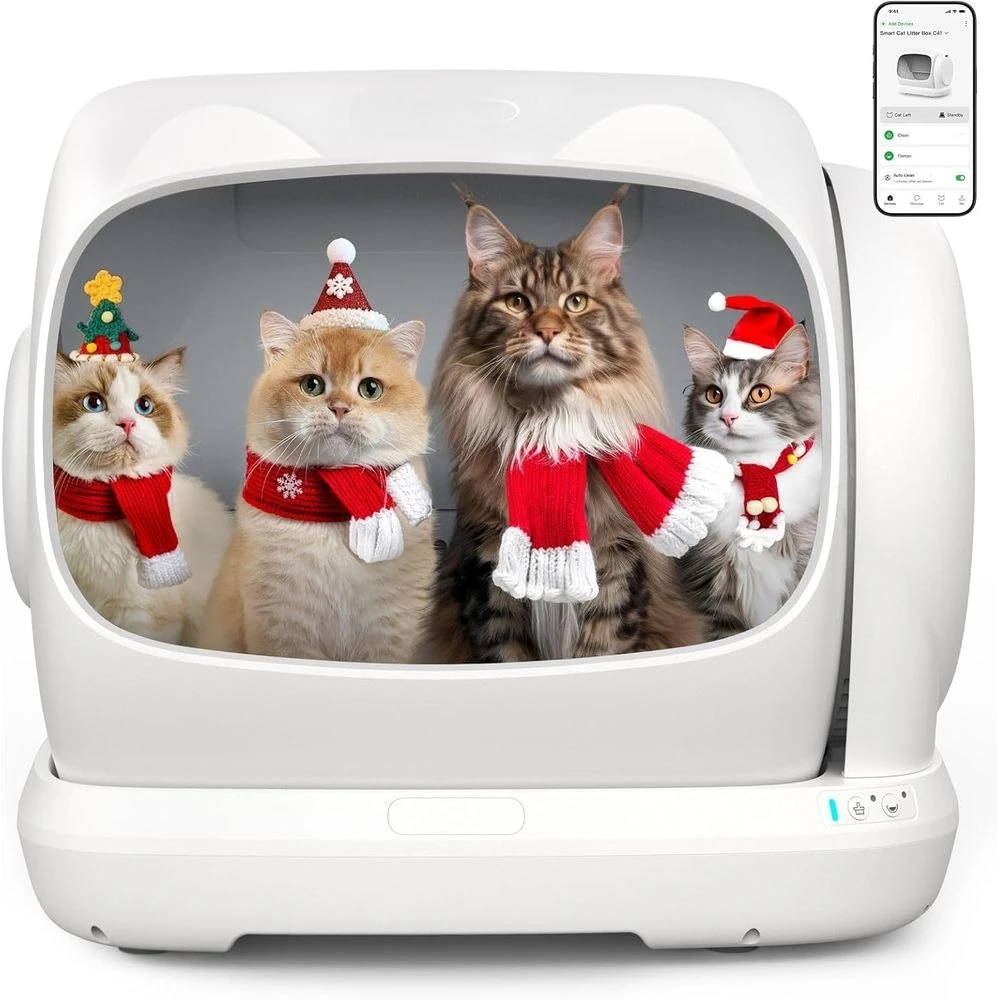

Cleaning Cat Litter Box, XXXL Automatic Litter Box or Multiple Cats, Weight SensSaety Protection, Smart APP Control, Customized