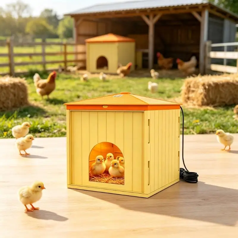 Brooder Warming Shelter for Poultry and Small Animals, Temperature Panel Indoor Heat Cabin, ABS Corded 110V Winter Brooding D2RD