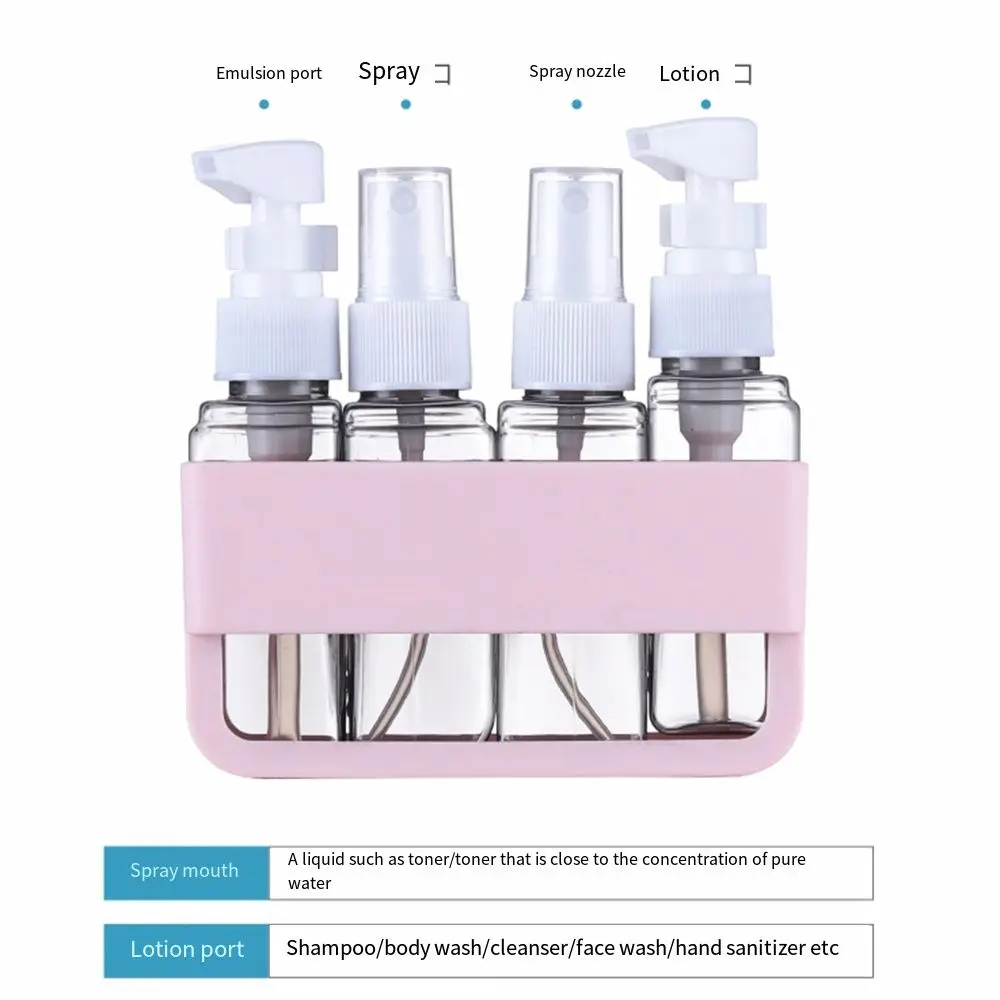 4 in 1 Travel Bottle Set Leakproof Empty Liquid Dispenser Bottle Lightweight Save Space Press Container Organizer Lotion