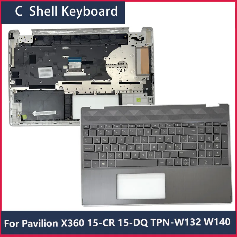 for-pavilion-x360-15-cr-15-dq-tpn-w132-tpn-w140-laptop-keyboard-c-shell-palm-rest-frame-outer-shell-keyboard-surface