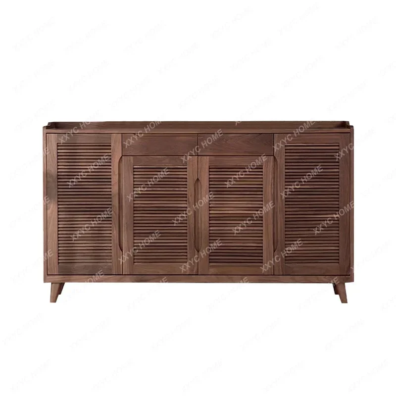 A506 New Chinese walnut shoe cabinet, household porch cabinet at the entrance, large-capacity foyer locker