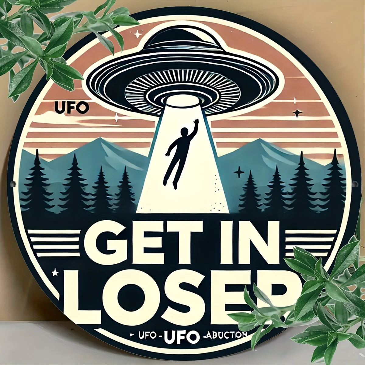 1pc of 8 X 8 Inch (20 X 20 Cm) Vintage Metal Sign Featuring a Loser UFO Alien Abduction Theme, Perfect for Indoor And Outdoor De