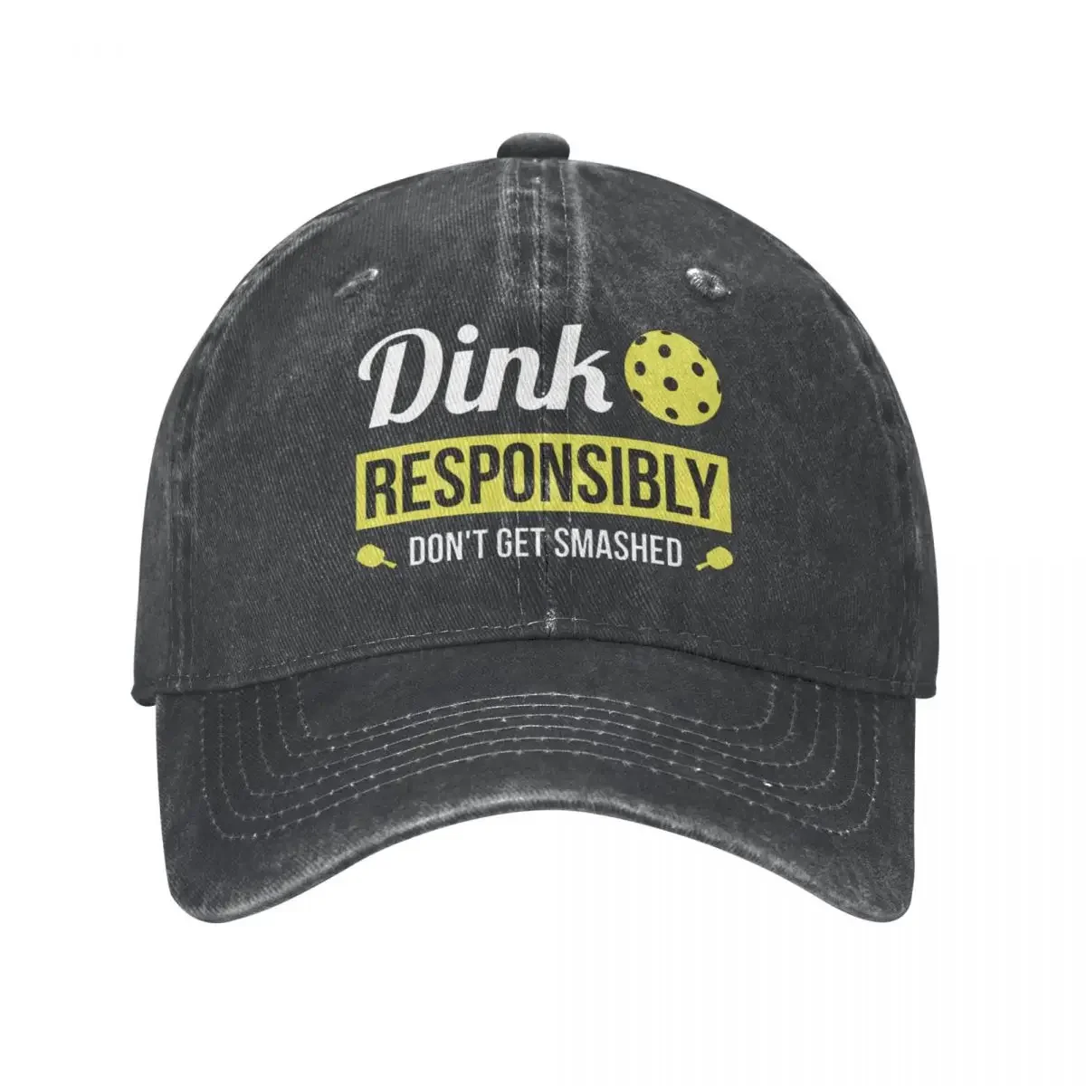 Dink Responsibly Baseball Cap Funny Pickleball Outdoor Sports High Quality Washed Hip Hop Hats Unisex Men y2k Cool  Caps