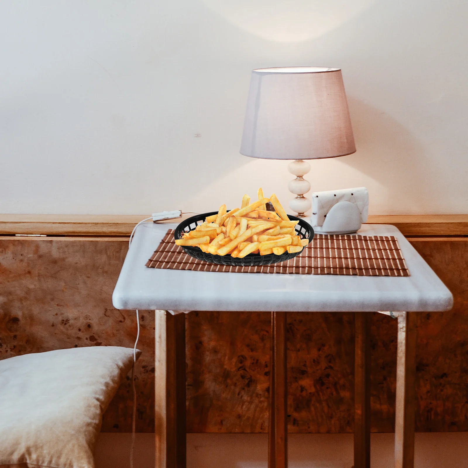 4개 플라스틱 간식 바구니 타원형 과일 트레이 일상용 기능성 보관 프렌치 프라이 빵 간식 장식용 테이블