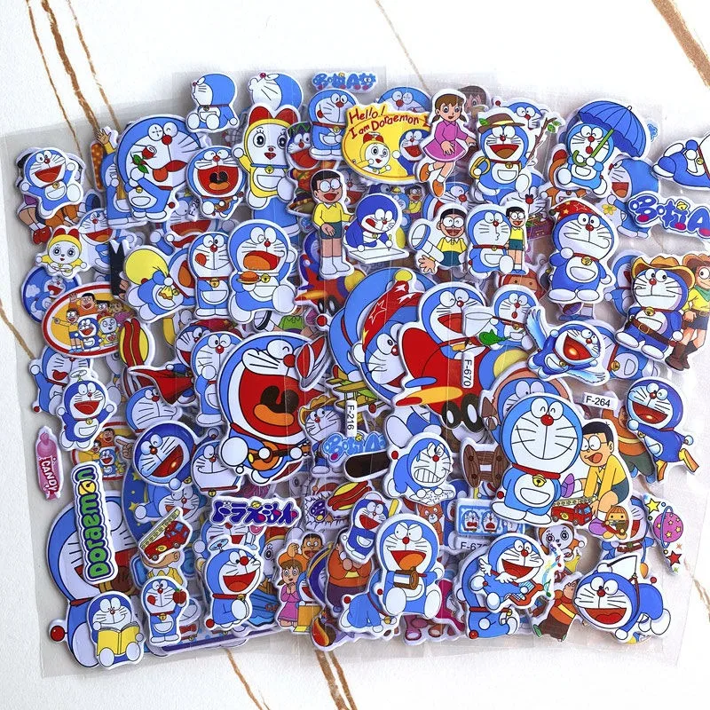 Doraemon Jingle Cat Anime Cartoon PVC Waterproof Sticker Mobile Phone Case Laptop Tablet Desktop Bedroom Decoration Sticker