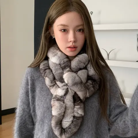 2025 the new hot selling rex rabbit fur collar the natural fox fur collar the real fur scarf child winter fashion fur scarf