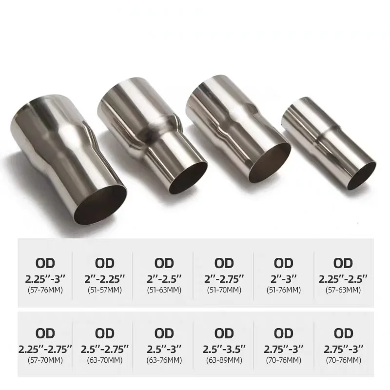 

Car and motorcycle modification stainless steel exhaust pipe size change pipe conversion pipe reducer joint connection adapter