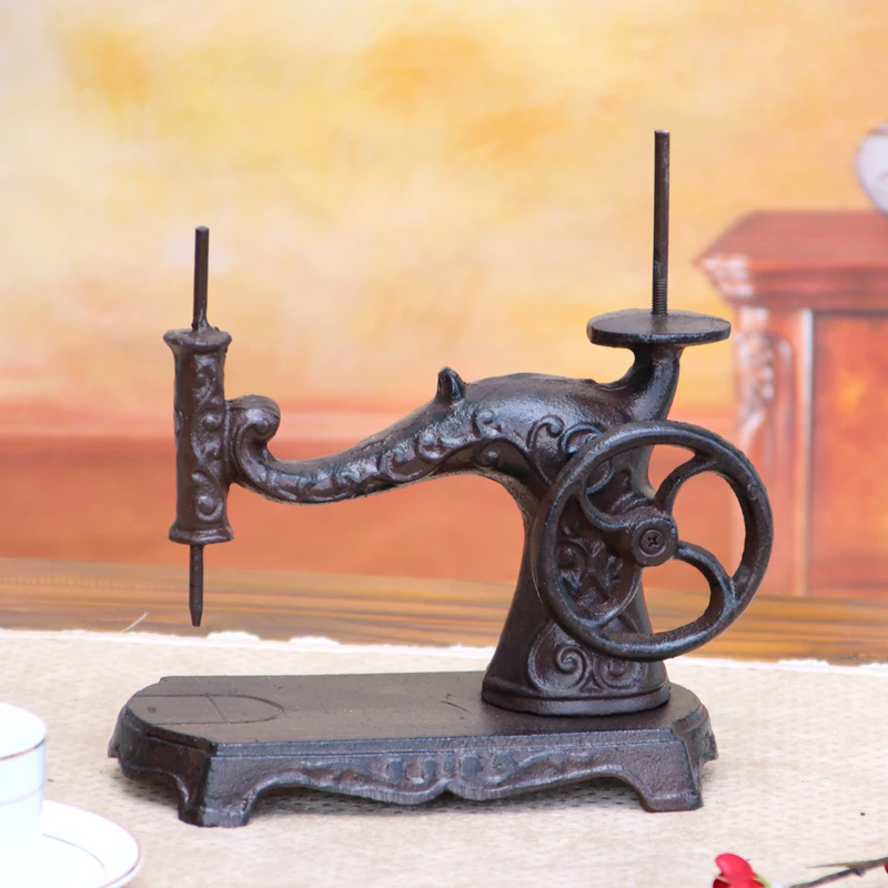 Heavy Duty Wrought Iron Sewing Machine Twine Holder Minature Sculpture Bar Shop Decoracion