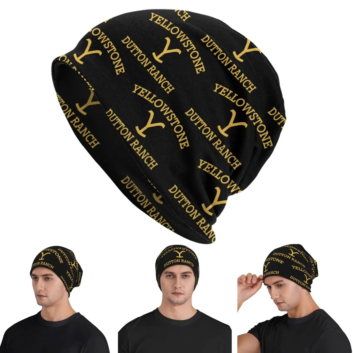 Yellowstone Dutton Ranch Warm Knitted Cap Fashion Bonnet Hat Autumn Winter Outdoor Beanies Hats for Men Women Adult