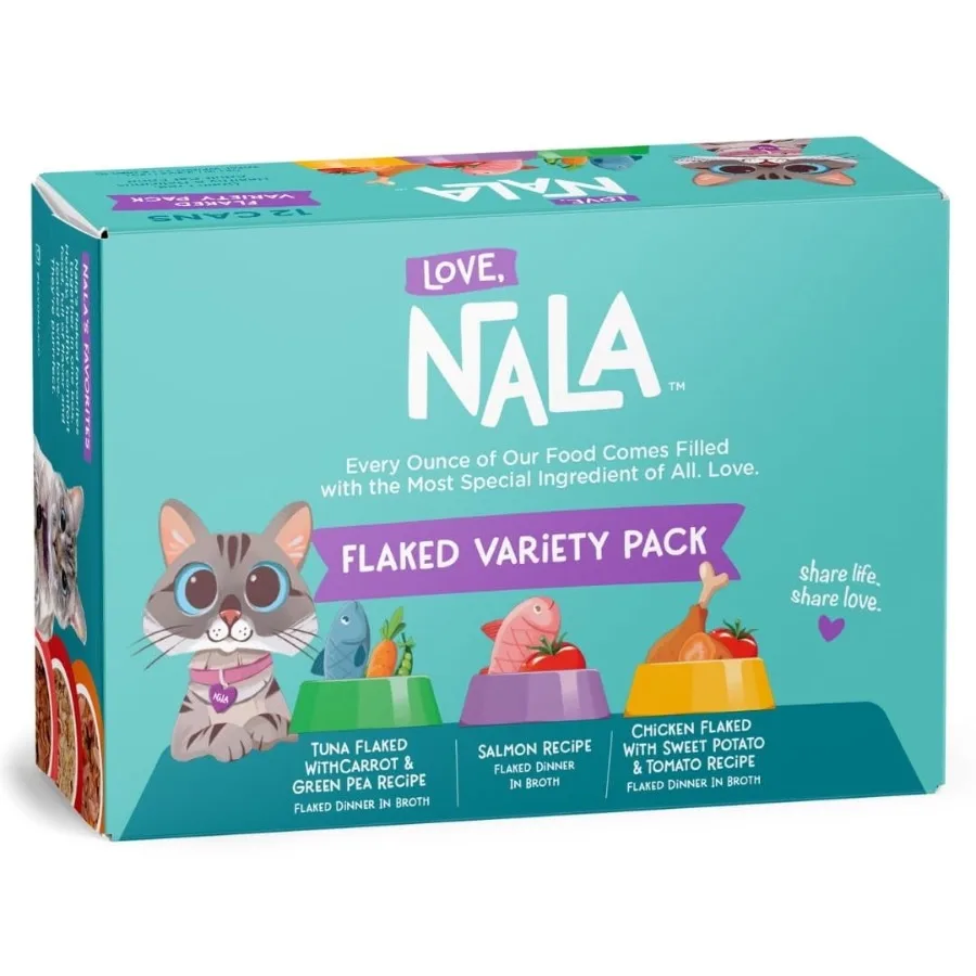 - Natural Adult Cat Wet Food - FLAKED Variety Pack - Salmon, Tuna, Chicken - Grain Free, Non-GMO, Lean Protein, Omega 3, Digest