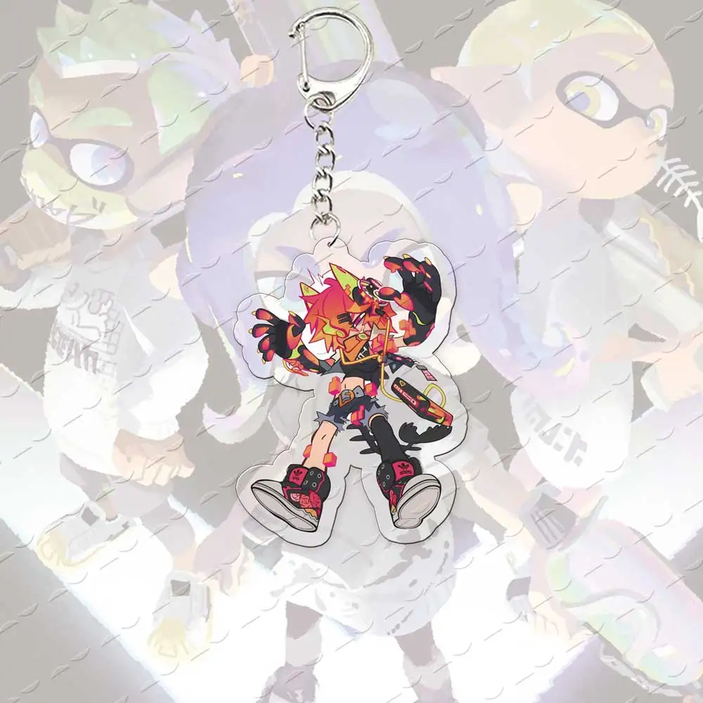 5CM Game Splatoon Acrylic Cool Keychain Model Characteristic Characters Ornament Accessories Goods Collection Christmas Gifts