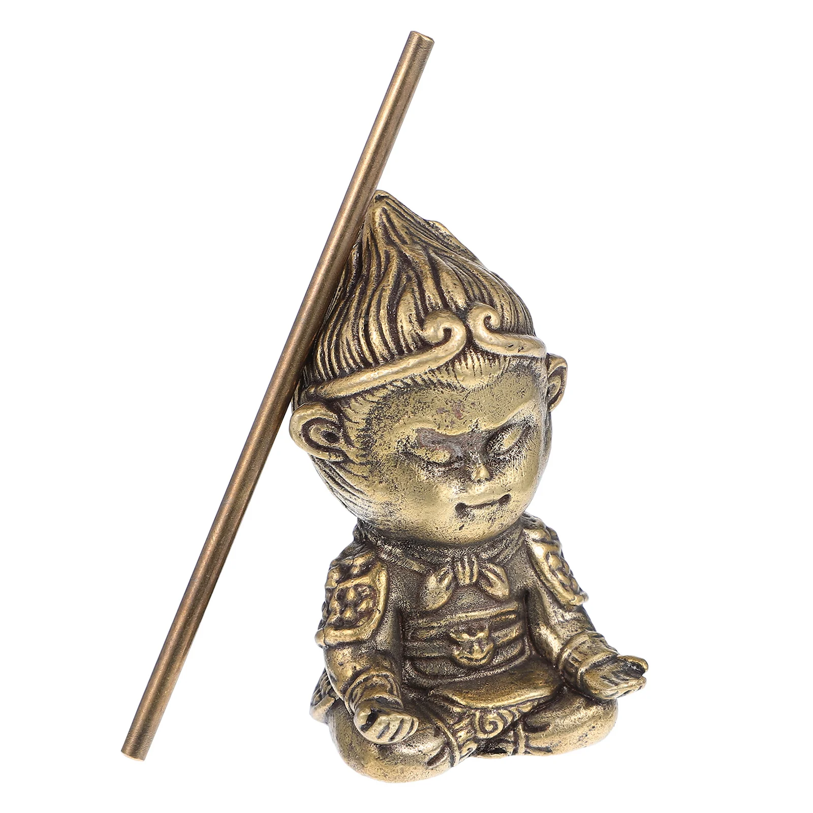 

Exquisite Vintage Brass Wukong Statue Creative Monkey King Desktop Decor Unique Design Symbolizes Courage Wisdom Blessings