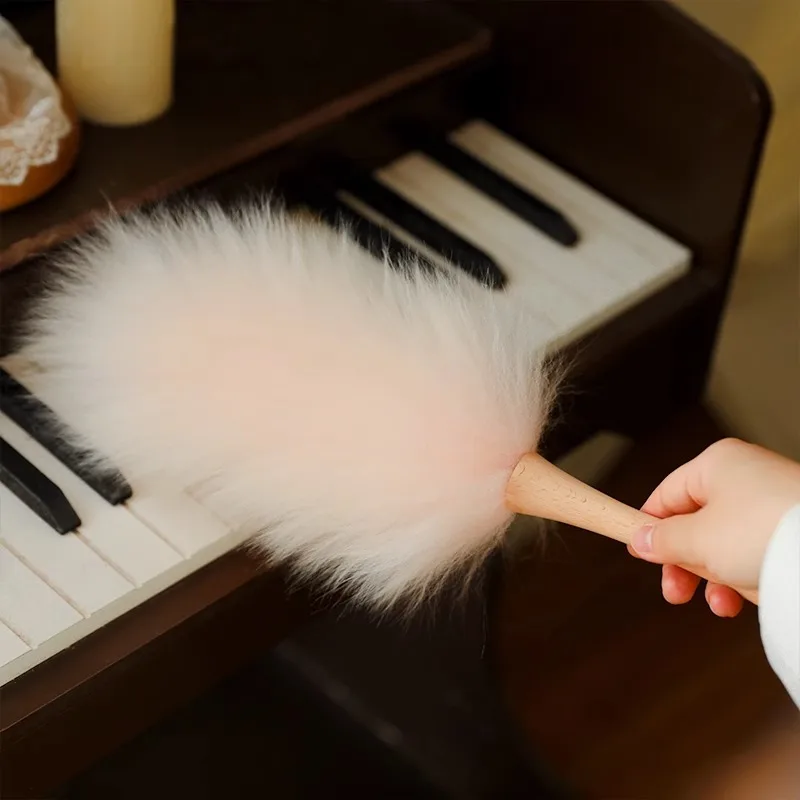 Luxury Home Cleaning Real Wool Duster Electrostatic Dust Removal Hanging Feather Dusters Cleaner for Car Piano Lamp Furniture