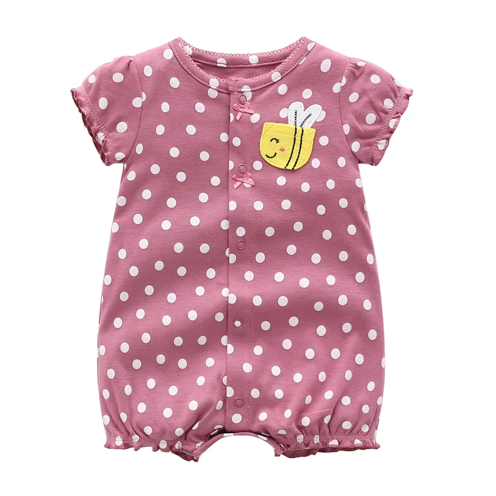 2023 Summer Newborn Baby Rompers Short Sleeve Cartoon Printed Soft Cotton Jumpsuits Infant Bebe Clothes For 0-24 Month boy girls