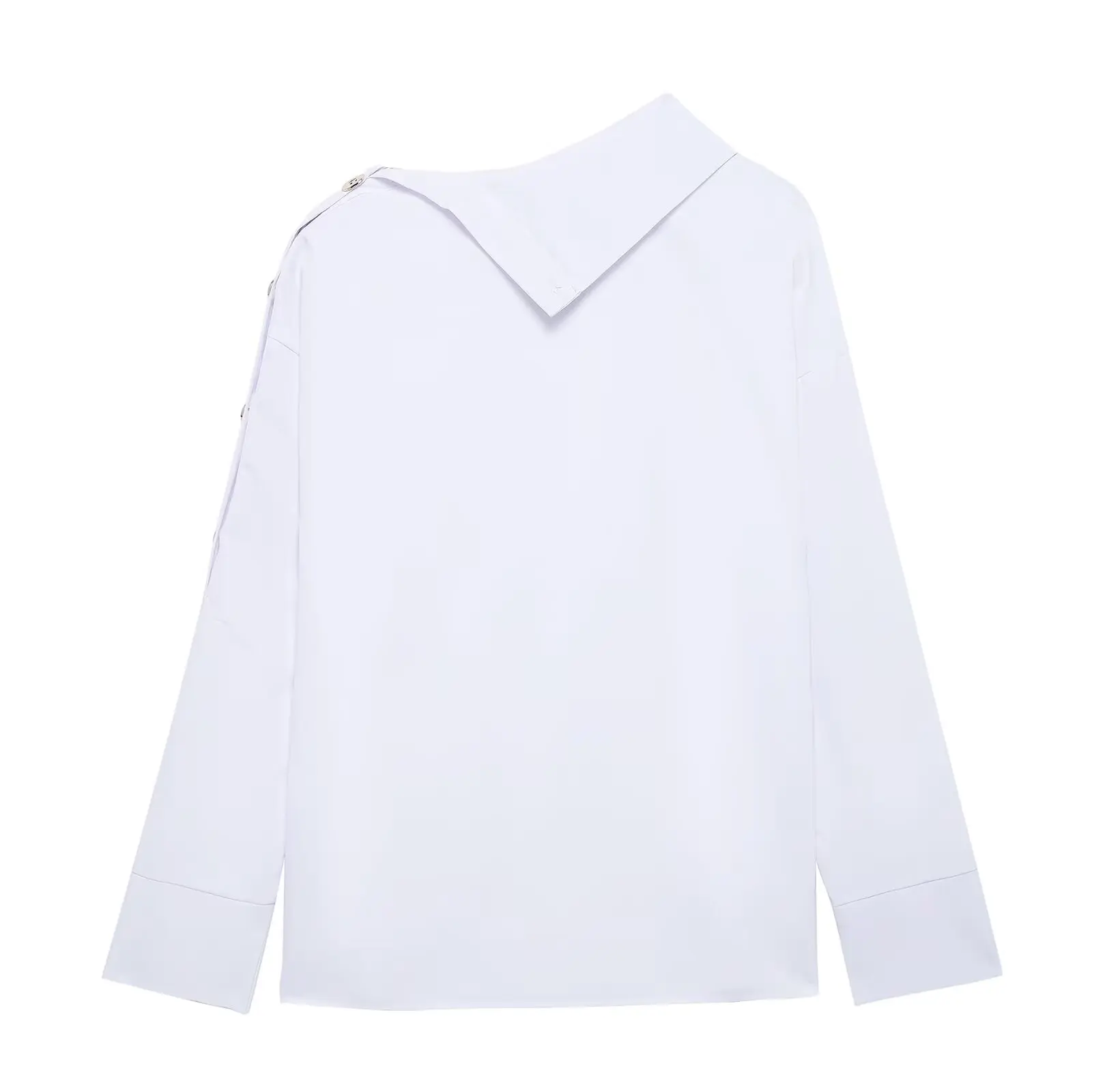 Willshela Donna Moda Pullover Camicetta bianca Una spalla Maniche lunghe Donna Chic Mujer Top Camicia
