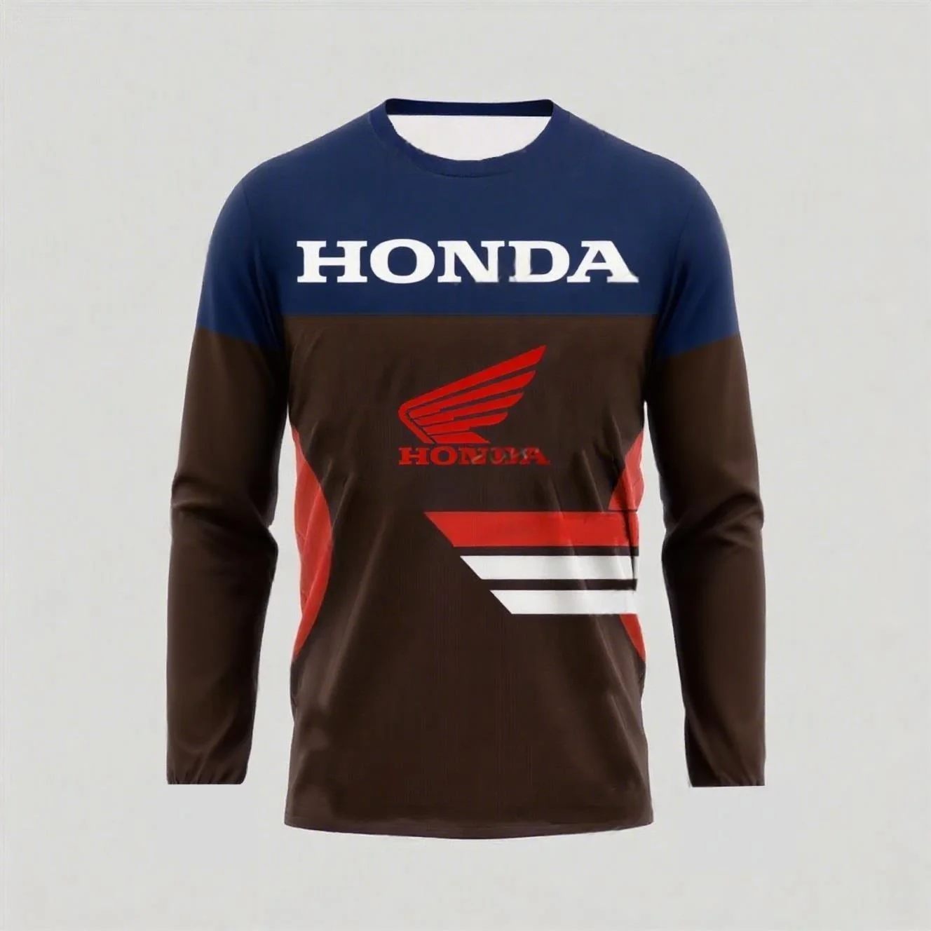 

Мужская летняя футболка Honda, быстросохнущая подростковая футболка с длинным рукавом, повседневная модная спортивная мотоциклетная гоночная машина, бренд ​