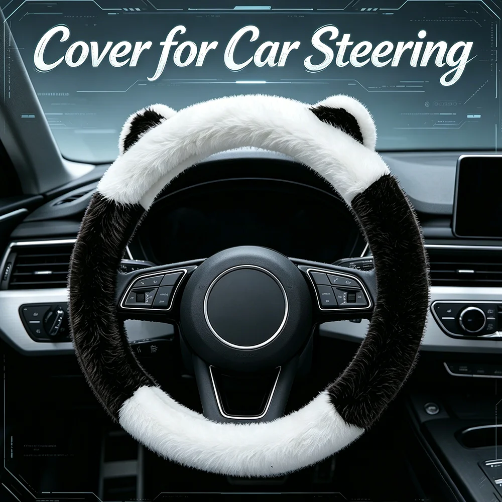 

Car Steering Wheel Cover Non-slip Fluffy Wrap Breathable Plush Auto Steering Wheel Cover Accessories Cat Ears for Car Steering