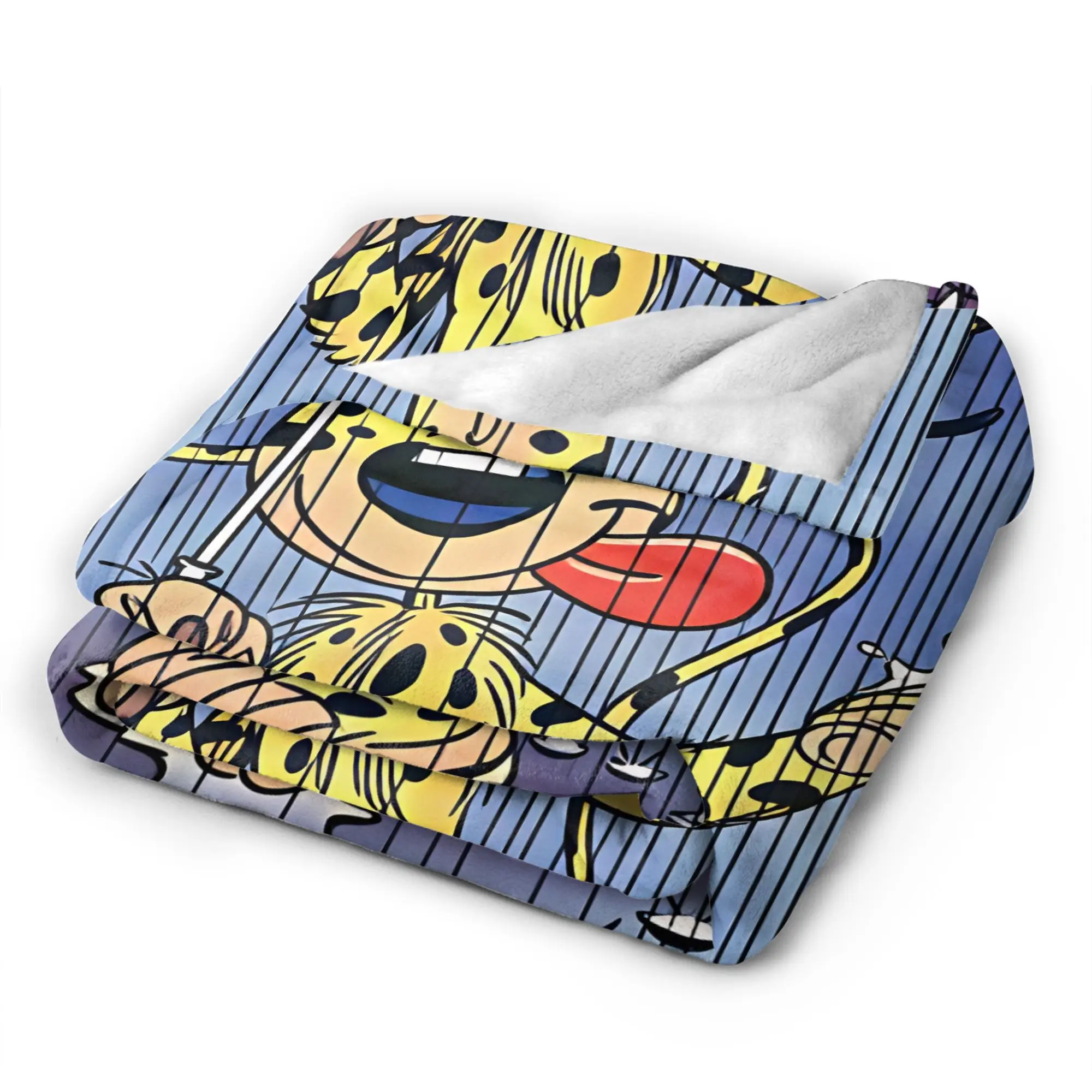 Funny Marsupilamis   Blanket  Warm Soft Funny Plush Throw Blanket For Girls Boys Bedroom Flannel Bedspread Bed Cover
