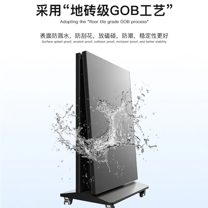 Outdoor vertical led folding advertising machine, movable double-sided screen display