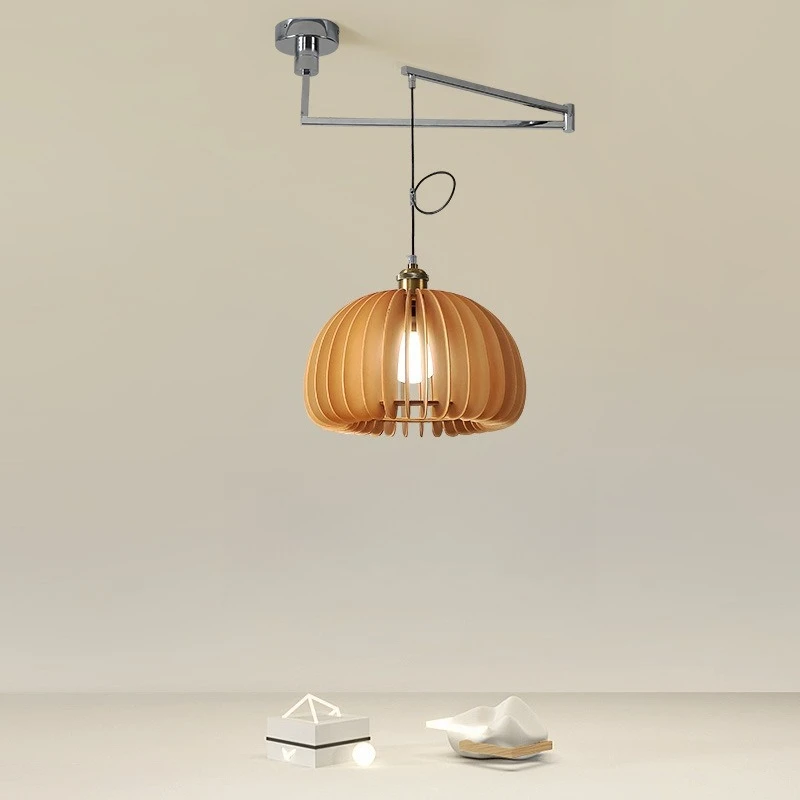 Creative Ceiling Lights Pumpkin Restaurant Chandeliers Homestay Study Adjustable Arm Extendable and Movable Bedside Bedroom Lamp