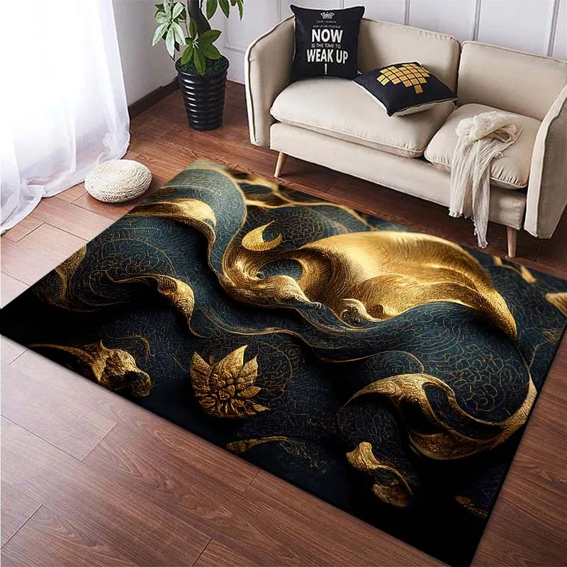 Luxury Carpet Gold Color Rugs Home Decor Mats Non -slip Rugs for Bedroom Living Room Large Floor Mat  Area Rug Birthday Gift